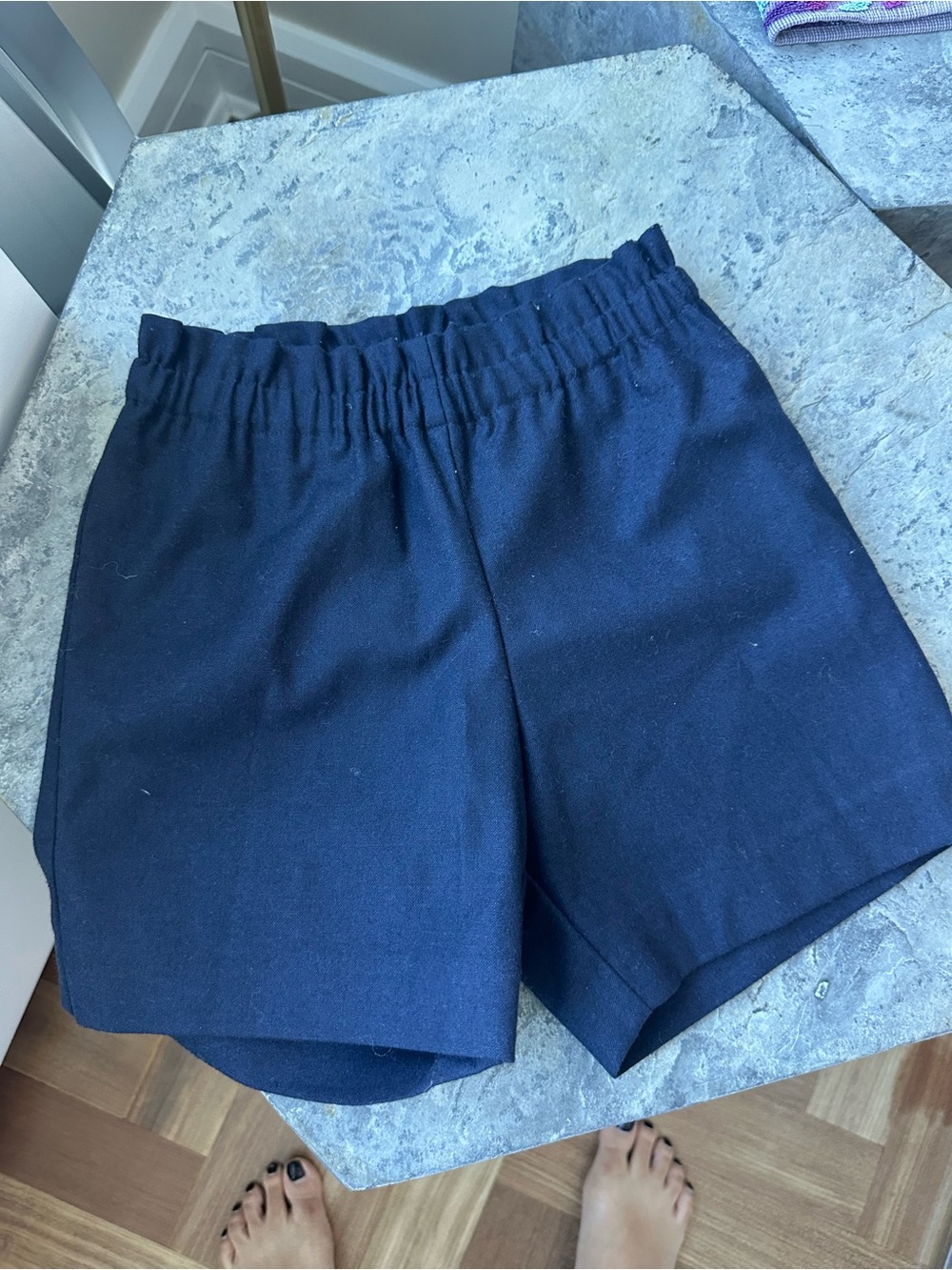 Bonpoint Navy Girls Wool Shorts